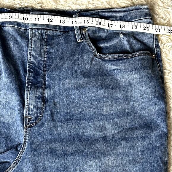 Good American Good Legs High Rise Ripped Skinny Crop Jeans in Blue261 Wm Sz 24 - Picture 3 of 11